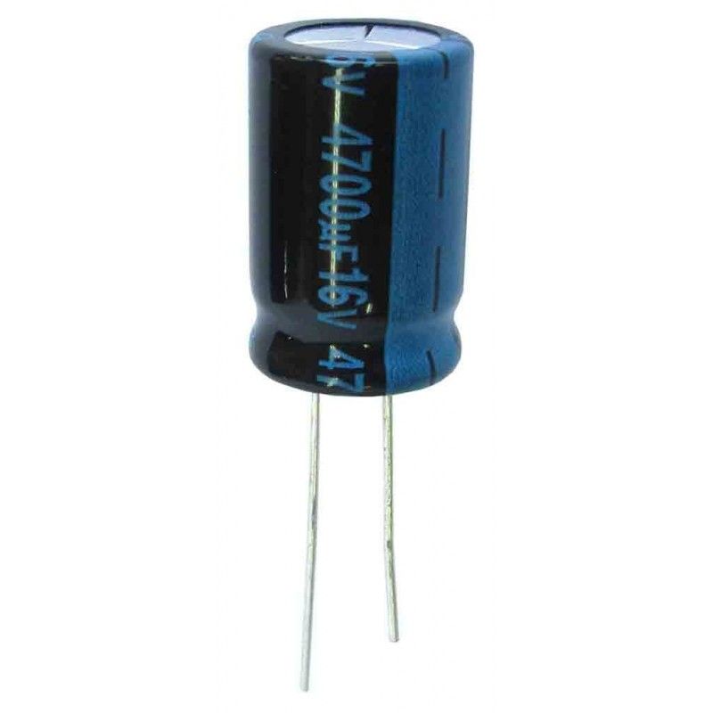 Condensador electrolítico 4.700 microfaradios, 16V